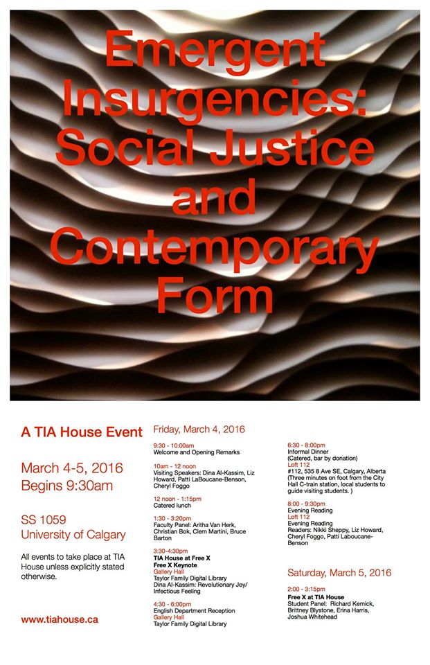 emergent insurgencies: social justice and contemporary form event poster